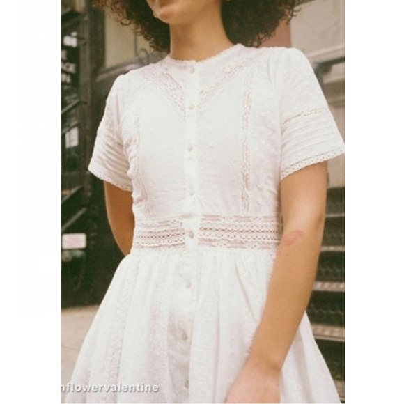 Urban Outfitters Victoria Midi Dress Ivory Size Small - Picture 2 of 13